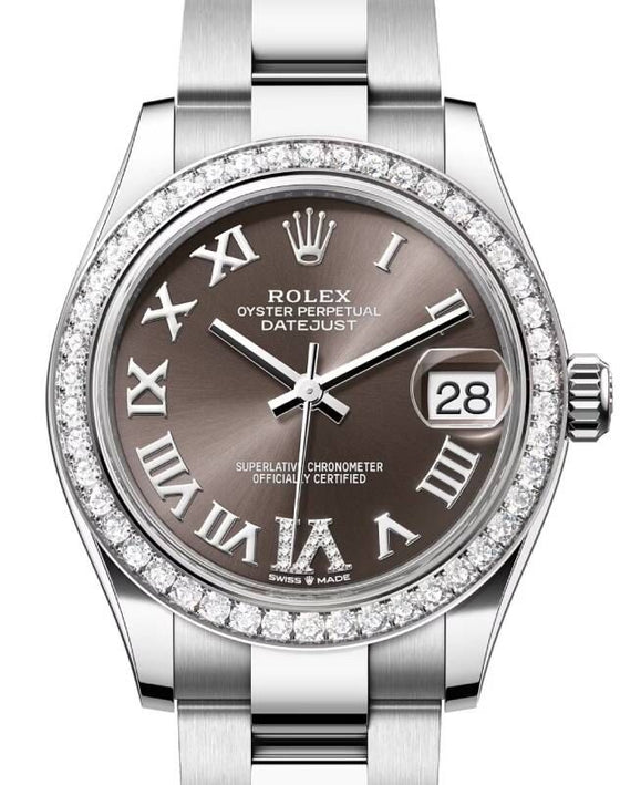 Rolex Datejust 31 31 mm 278384RBRGRVIDO Steel/White Gold/Diamonds Grey