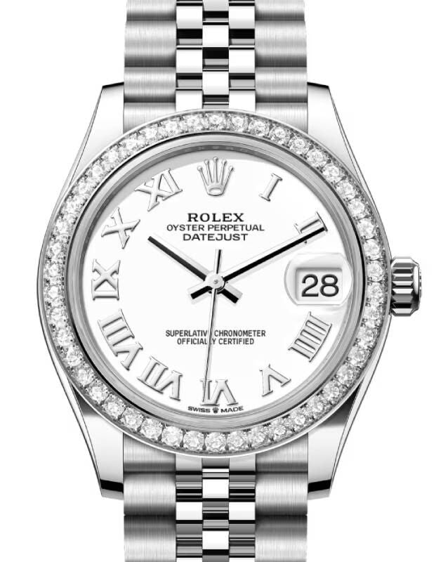 Rolex Datejust 31 31 mm 278384RBRWRJ Steel/White Gold/Diamonds White