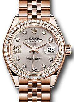 Rolex Lady-Datejust 28 28 mm 279135-SUNDDR9J Rose Gold/Diamonds Sundust