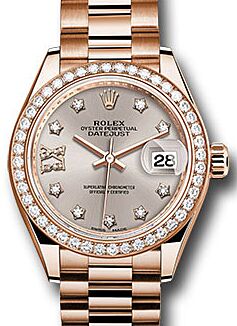 Rolex Lady-Datejust 28 28 mm 279135-SUNDDR9P Rose Gold/Diamonds Sundust