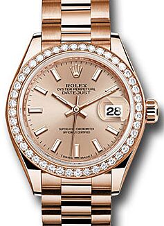Rolex Lady-Datejust 28 28 mm 279135-SUNDSP Rose Gold/Diamonds Sundust