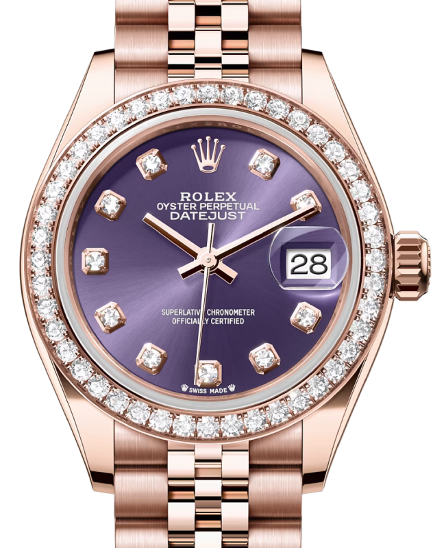 Rolex Lady-Datejust 28 28 mm 279135RBRADJ Rose Gold/Diamonds Purple