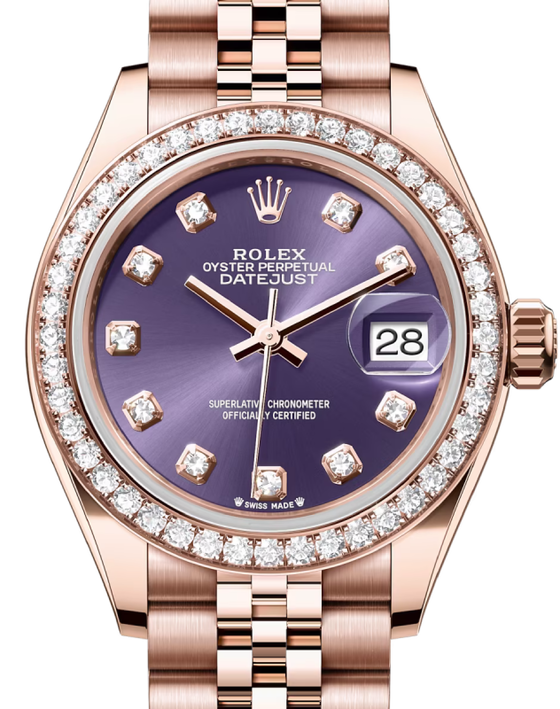 Rolex Lady-Datejust 28 28 mm 279135RBRADJ Rose Gold/Diamonds Purple