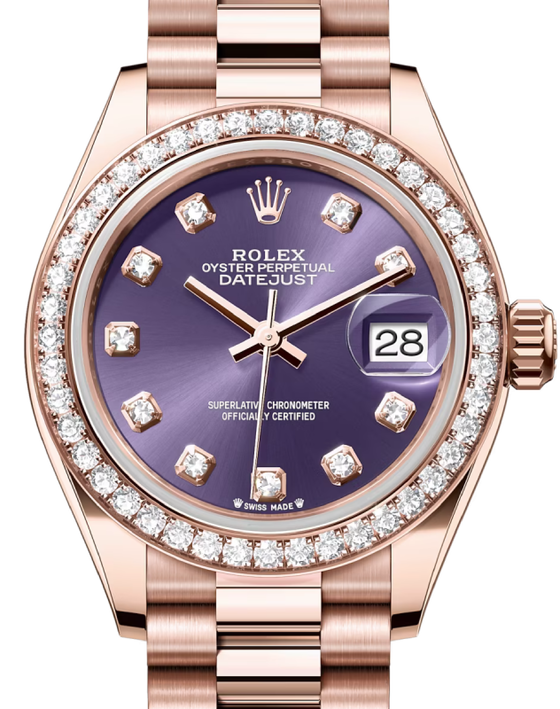 Rolex Lady-Datejust 28 28 mm 279135RBRADP Rose Gold/Diamonds Purple