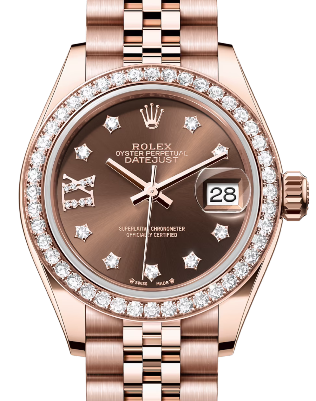Rolex Lady-Datejust 28 28 mm 279135RBRCDIXJ Rose Gold/Diamonds Chocolate