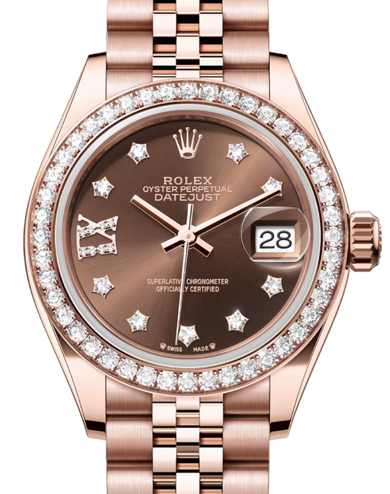 Rolex Lady-Datejust 28 28 mm 279135RBRCDIXJ Rose Gold/Diamonds Chocolate