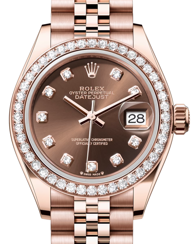 Rolex Lady-Datejust 28 28 mm 279135RBRCDJ Rose Gold/Diamonds Chocolate