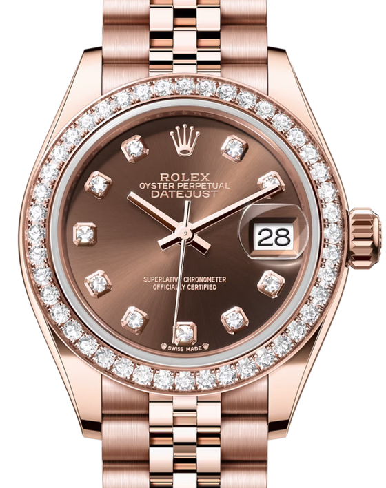 Rolex Lady-Datejust 28 28 mm 279135RBRCDJ Rose Gold/Diamonds Chocolate