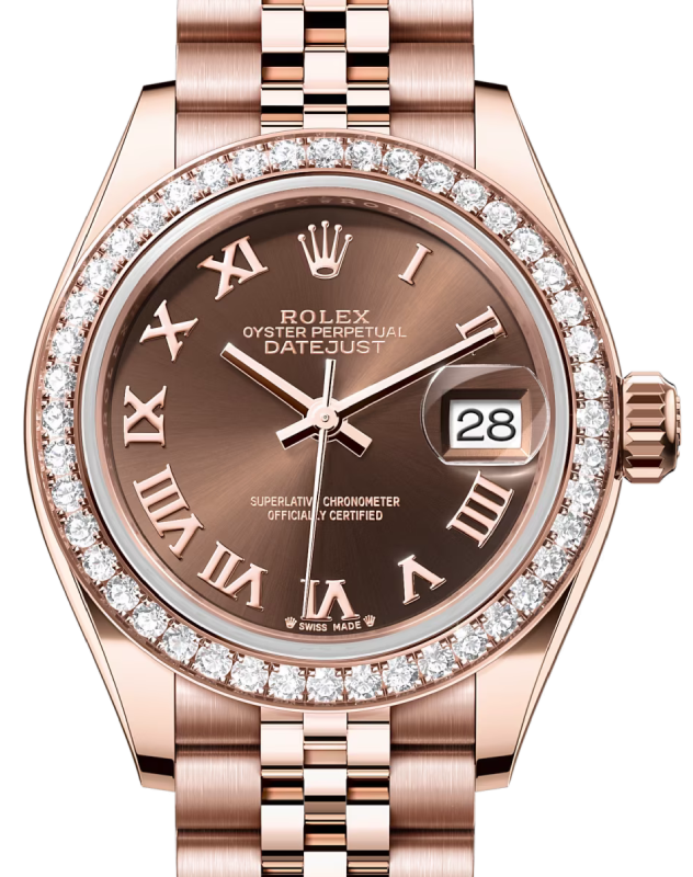 Rolex Lady-Datejust 28 28 mm 279135RBRCRJ Rose Gold/Diamonds Chocolate