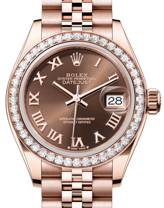 Rolex Lady-Datejust 28 28 mm 279135RBRCRJ Rose Gold/Diamonds Chocolate