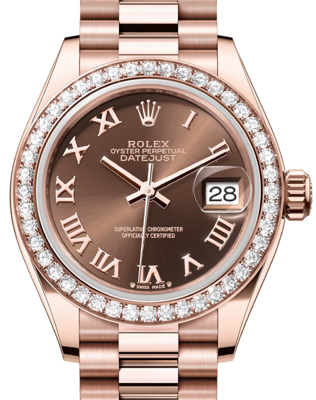 Rolex Lady-Datejust 28 28 mm 279135RBRCRP Rose Gold/Diamonds Chocolate