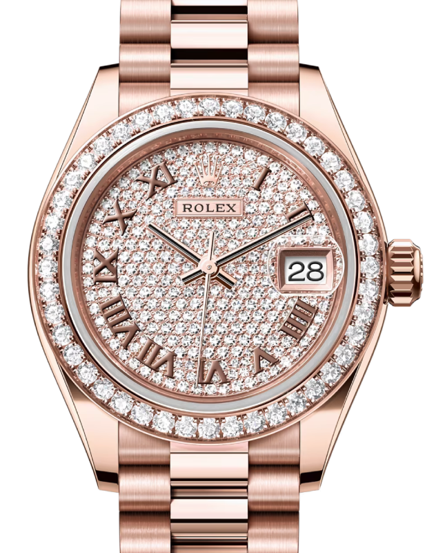 Rolex Lady-Datejust 28 28 mm 279135RBRDPRP Rose Gold/Diamonds Diamond Pave