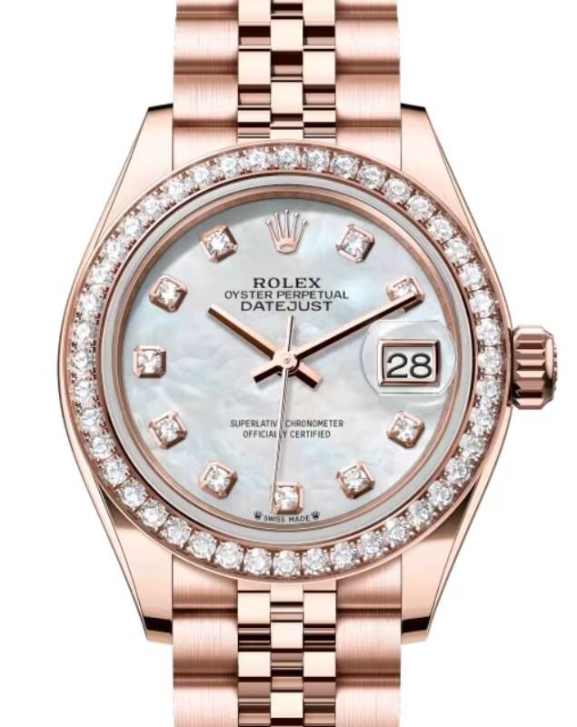 Rolex Lady-Datejust 28 28 mm 279135RBRMDJ Rose Gold/Diamonds White Mother of Pearl