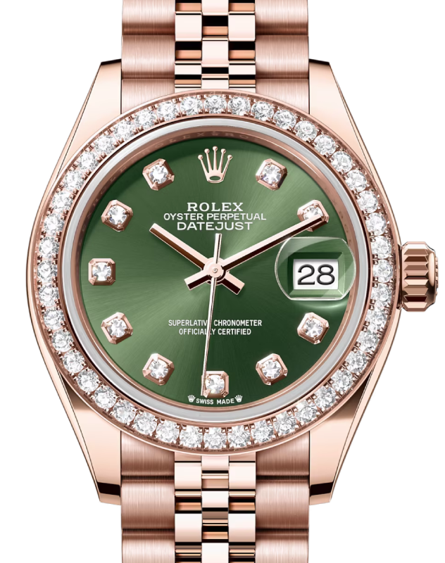 Rolex Lady-Datejust 28 28 mm 279135RBROGDJ Rose Gold/Diamonds Green