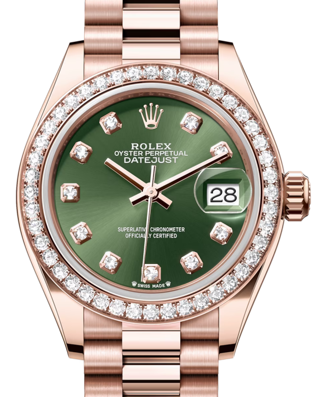 Rolex Lady-Datejust 28 28 mm 279135RBROGDP Rose Gold/Diamonds Green