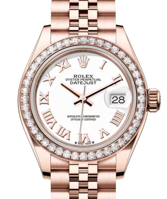 Rolex Lady-Datejust 28 28 mm 279135RBRWRJ Rose Gold/Diamonds White