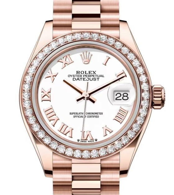 Rolex Lady-Datejust 28 28 mm 279135RBRWRP Rose Gold/Diamonds White