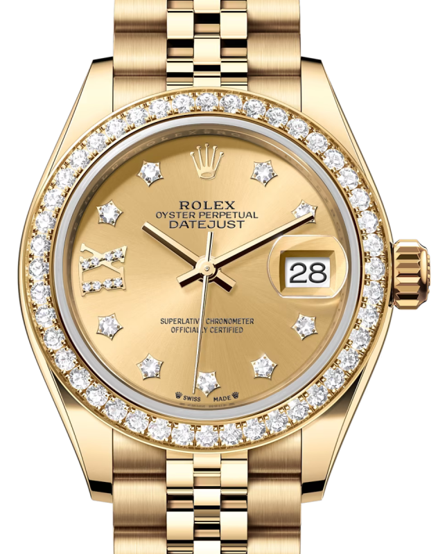 Rolex Lady-Datejust 28 28 mm 279138RBRCDIXJ Yellow Gold/Diamonds Champagne