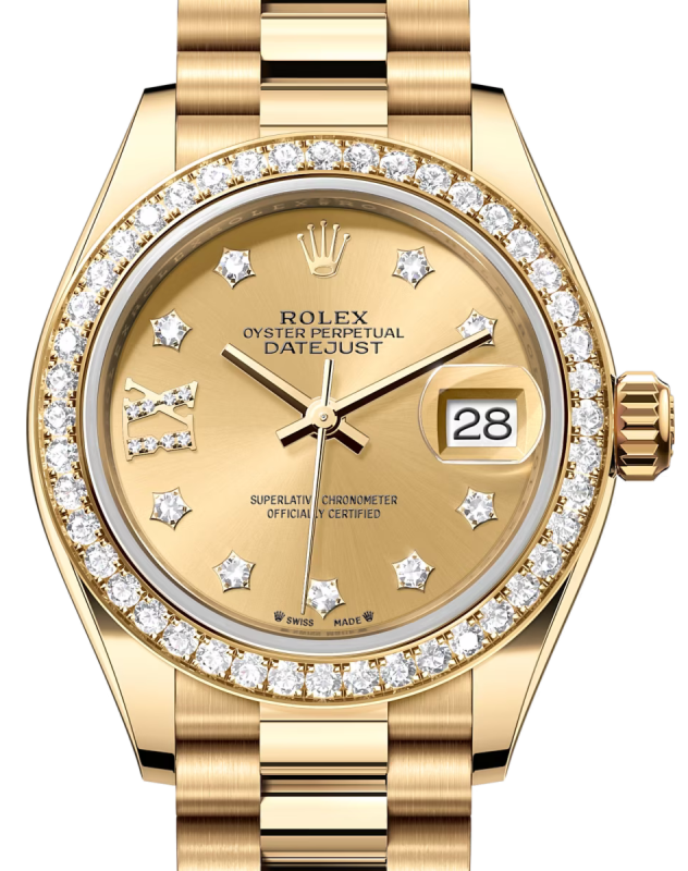 Rolex Lady-Datejust 28 28 mm 279138RBRCDIXP Yellow Gold/Diamonds Champagne