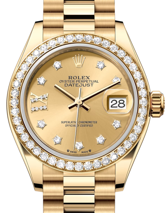 Rolex Lady-Datejust 28 28 mm 279138RBRCDIXP Yellow Gold/Diamonds Champagne