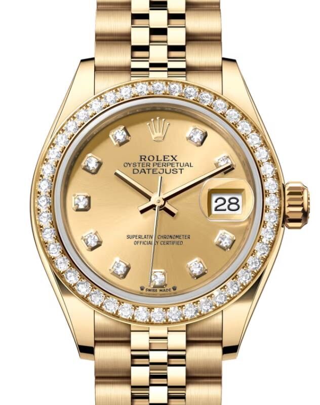 Rolex Lady-Datejust 28 28 mm 279138RBRCDJ Yellow Gold/Diamonds Champagne