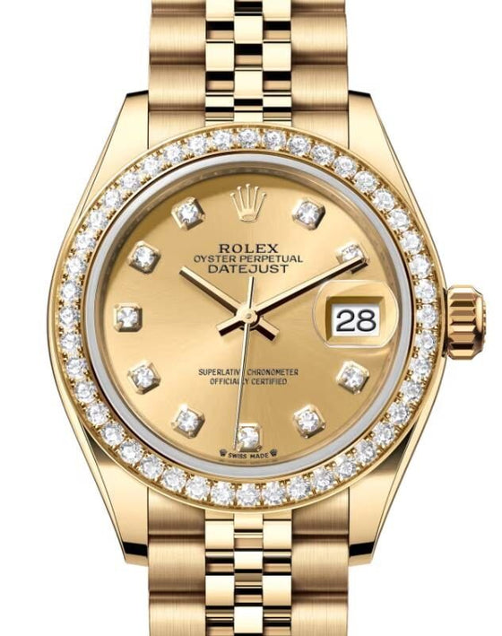 Rolex Lady-Datejust 28 28 mm 279138RBRCDJ Yellow Gold/Diamonds Champagne
