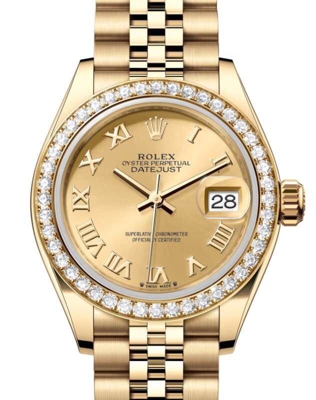 Rolex Lady-Datejust 28 28 mm 279138RBRCRJ Yellow Gold/Diamonds Champagne