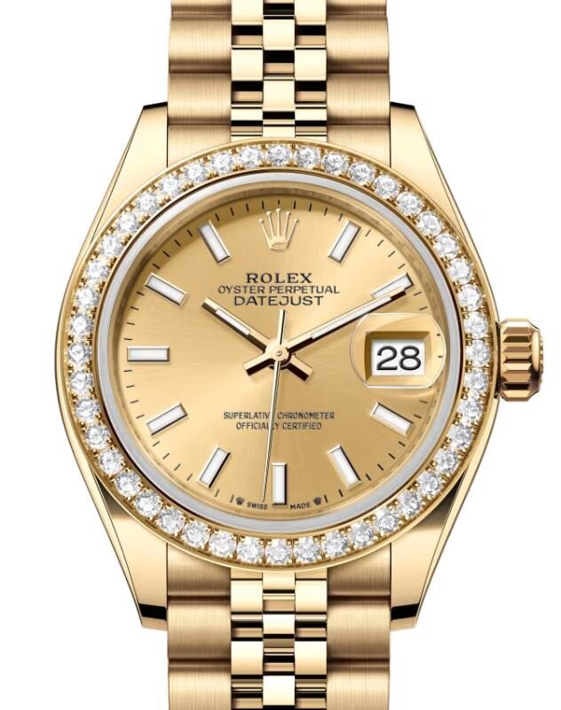 Rolex Lady-Datejust 28 28 mm 279138RBRCSJ Yellow Gold/Diamonds Champagne