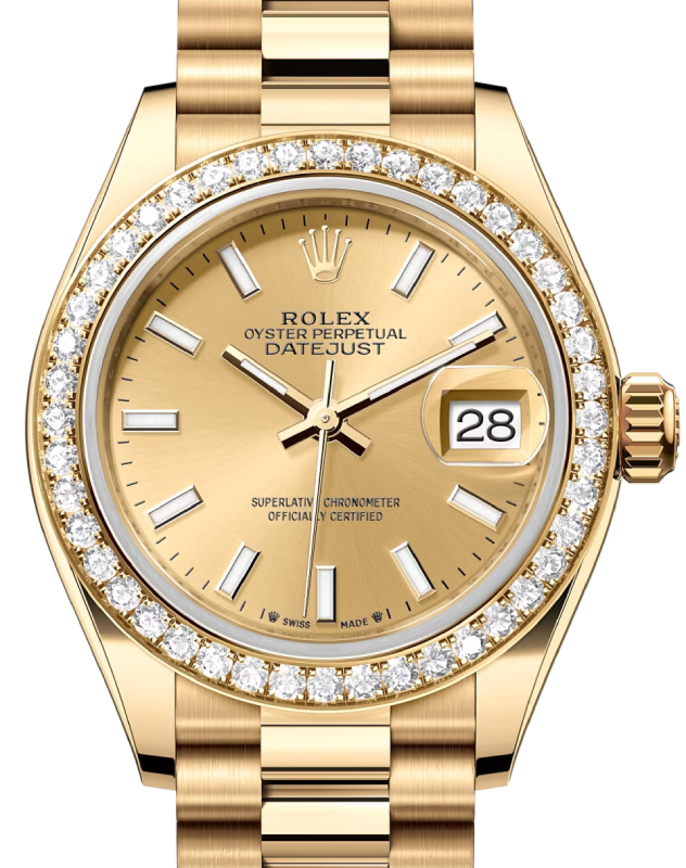 Rolex Lady-Datejust 28 28 mm 279138RBRCSP Yellow Gold/Diamonds Champagne