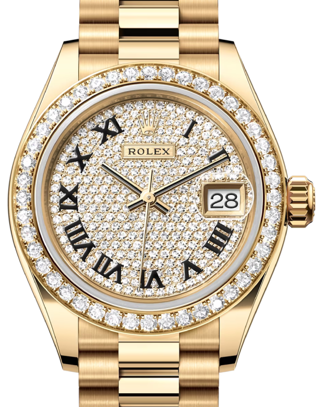 Rolex Lady-Datejust 28 28 mm 279138RBRDPRP Yellow Gold/Diamonds Diamond Pave
