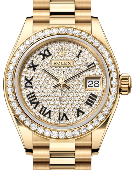 Rolex Lady-Datejust 28 28 mm 279138RBRDPRP Yellow Gold/Diamonds Diamond Pave