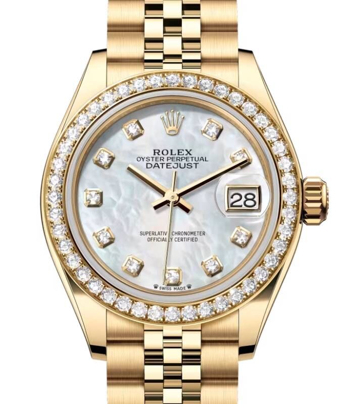 Rolex Lady-Datejust 28 28 mm 279138RBRMDJ Yellow Gold/Diamonds White Mother of Pearl