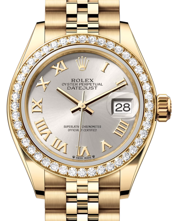 Rolex Lady-Datejust 28 28 mm 279138RBRSRJ Yellow Gold/Diamonds Silver