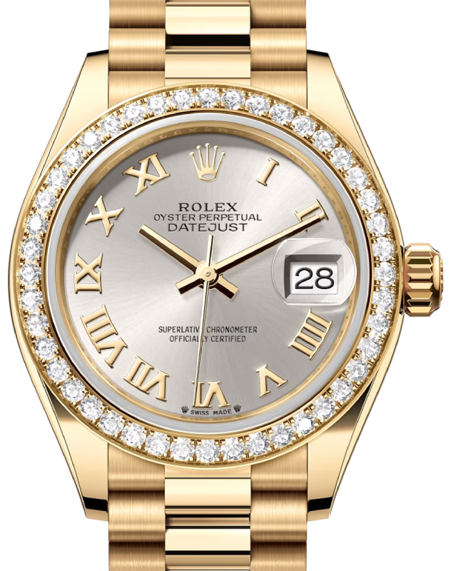 Rolex Lady-Datejust 28 28 mm 279138RBRSRP Yellow Gold/Diamonds Silver