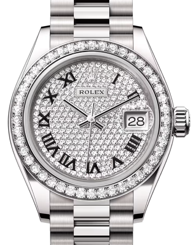 Rolex Lady-Datejust 28 28 mm 279139RBRDPRP White Gold/Diamonds Diamond Pave