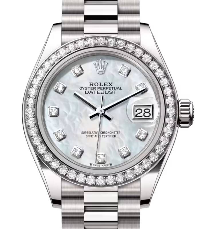 Rolex Lady-Datejust 28 28 mm 279139RBRMOPDP White Gold/Diamonds White Mother of Pearl