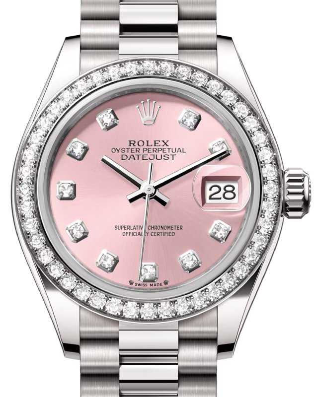Rolex Lady-Datejust 28 28 mm 279139RBRPDP White Gold/Diamonds Pink