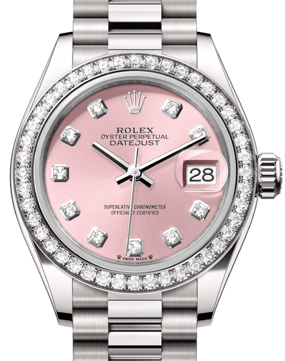 Rolex Lady-Datejust 28 28 mm 279139RBRPDP White Gold/Diamonds Pink