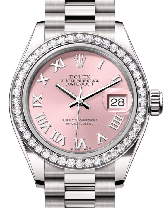 Rolex Lady-Datejust 28 28 mm 279139RBRPRP White Gold/Diamonds Pink
