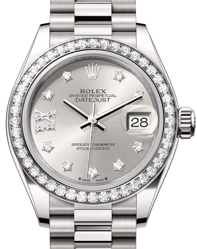 Rolex Lady-Datejust 28 28 mm 279139RBRSDIXP White Gold/Diamonds Silver