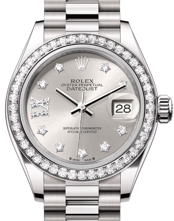 Rolex Lady-Datejust 28 28 mm 279139RBRSDIXP White Gold/Diamonds Silver