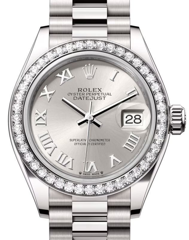 Rolex Lady-Datejust 28 28 mm 279139RBRSVRP White Gold/Diamonds Silver