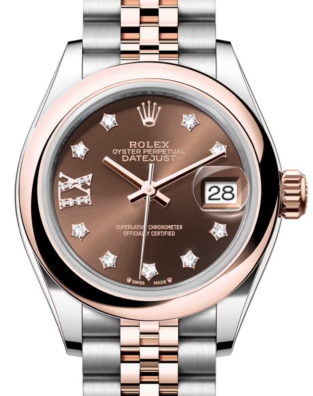 Rolex Lady-Datejust 28 28 mm 279161CDRIXJ Steel/Rose Gold Chocolate