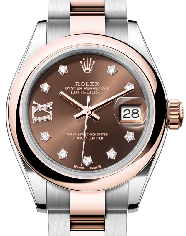 Rolex Lady-Datejust 28 28 mm 279161CDRIXO Steel/Rose Gold Chocolate