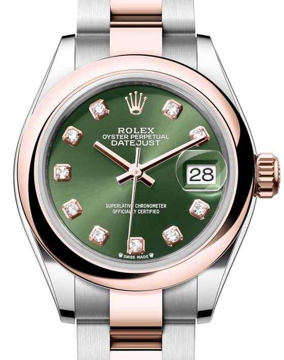 Rolex Lady-Datejust 28 28 mm 279161OGDO Steel/Rose Gold Green