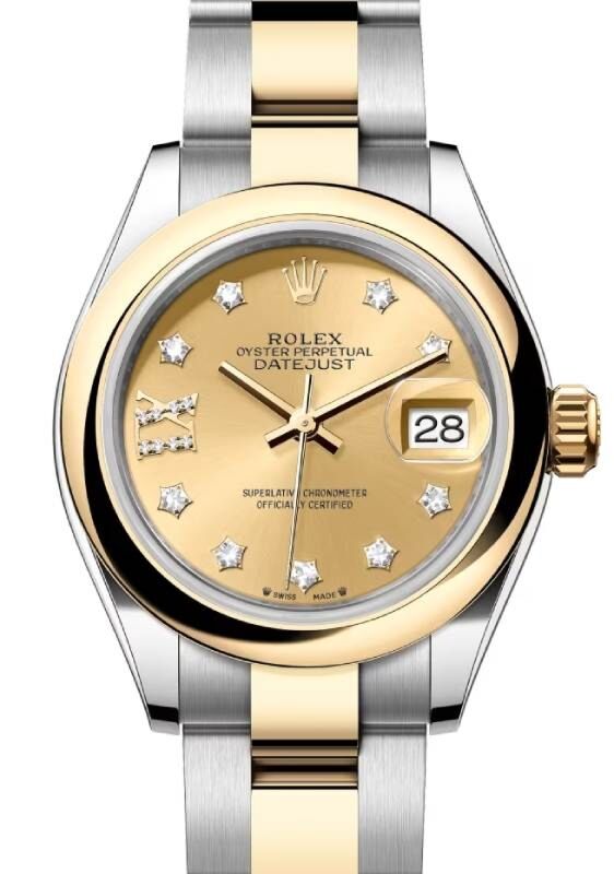 Rolex Lady-Datejust 28 28 mm 279163CDIXO Steel/Yellow Gold Champagne