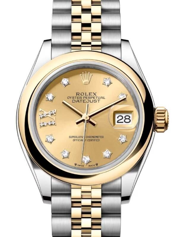 Rolex Lady-Datejust 28 28 mm 279163CDRIXJ Steel/Yellow Gold Champagne