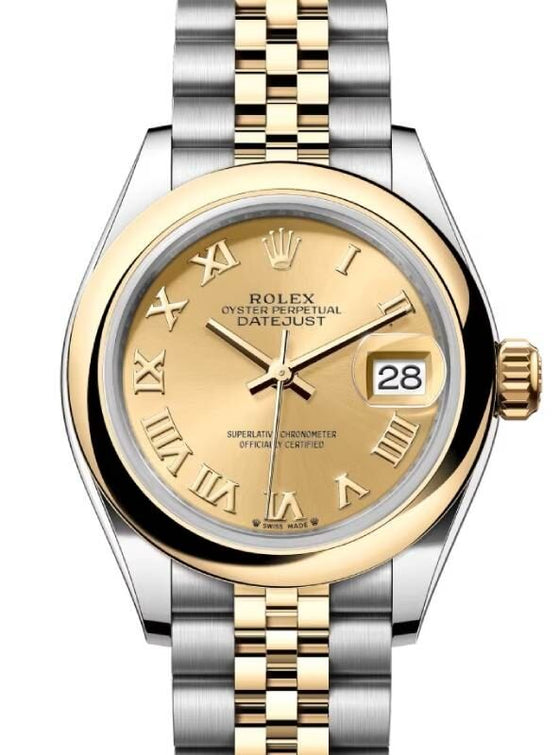 Rolex Lady-Datejust 28 28 mm 279163CRJ Steel/Yellow Gold Champagne