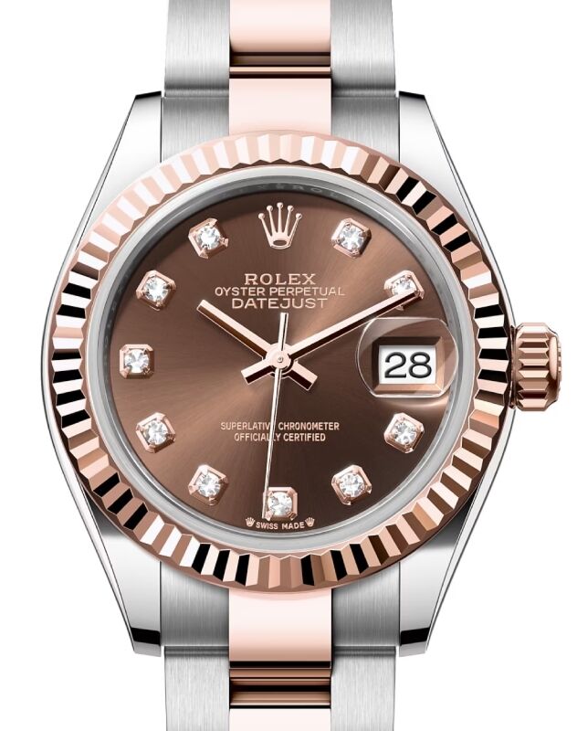 Rolex Lady-Datejust 28 28 mm 279171CDO Steel/Rose Gold Chocolate