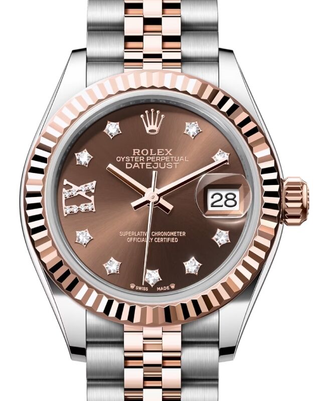 Rolex Lady-Datejust 28 28 mm 279171CDRIXJ Steel/Rose Gold Chocolate